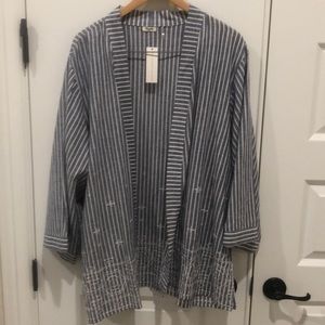 NWT Symple NYC Linen Striped Kimono XL